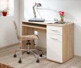 Desk with one drawer and one door Velle 10, color: oak Sonoma / white - dimensions: 76 x 104 x 50 cm (H x W x D), with extendable shelf