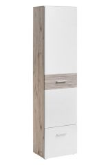Modern wardrobe Sviland 11, color: oak Wellington / white - Dimensions: 200 x 50 x 35 cm (H x W x D), with one clothes rail