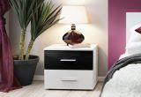 Bedside cabinet with two drawers Salmeli 29, Color: White / Black - Dimensions: 40 x 50 x 40 cm (H x W x D)