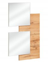 Wall panel with two mirrors Pollestad 06, color: oak Wotan - Dimensions: 100 x 60 x 4 cm (H x W x D)