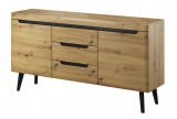 Chest of drawers with enough storage space Polmadie 05, Colour: Oak Artisan / Black - Measurements: 83 x 160 x 40 cm (H x W x D)