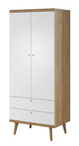 Cabinet Maryhill 11, Colour: Oak Riviera / White - Measurements: 197 x 80 x 56 cm (H x W x D)