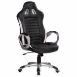 Gaming chair / swivel chair in racing look Apolo 36, color: black / white / aluminum look, with breathable cover
