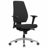 Ergonomic office chair Apolo 62, color: black / chrome, with adjustable seat firmness