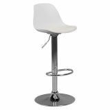 Design bar stool Apolo 127, color: white / chrome, seat 360° rotatable & height-adjustable