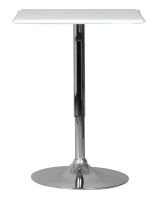 Design bar table Apolo 135, color: white / chrome, in leather look - Dimensions: 63 x 63 cm (W x D)