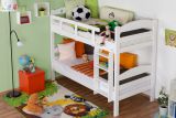 Bunk bed "Easy Premium Line" K10/n, solid beech wood, white finish, convertible - 90 x 190 cm