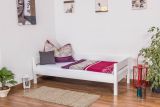 Single bed Benedikt, solid beech wood, white painted, incl. slatted frame - 90 x 200 cm