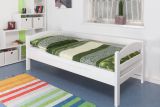Single bed "Easy Premium Line" K1/n/s, solid beech wood, white finish - 90 x 200 cm