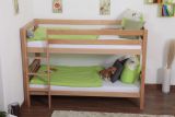 Bunk bed / Children's bed Moritz, solid beech wood, convertible, clearly varnished, incl. slatted bed frame - 90 x 200 cm