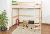 Loft bed Andreas 90 solid beech natural, incl. rollable bed frame - 90 x 200 cm