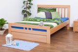 Single bed "Easy Premium Line" K8, incl. cover plate, solid beech wood, clearly varnished - 140 x 200 cm 