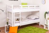 Bunk bed for adults "Easy Premium Line" K17/n, solid beech wood White lacquered - Lying surface: 90 x 200 cm (w x l), divisible