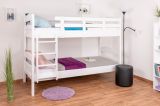 Bunk bed for adults "Easy Premium Line" K21/n, rounded headboard and footboard, solid white beech - 90 x 200 cm (w x l), divisible