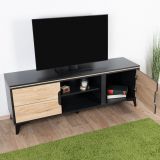 TV - base cabinet Amanto 8, Colour: Black / Ash - Measurements: 54 x 150 x 40 cm (H x W x D)