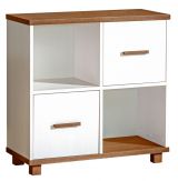 Children's room - Chest of drawers Hermann 10, Colour: White Bleached / Nut Colours, partial solid - 91 x 90 x 40 cm (h x w x d)