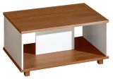 Children's room - Coffee table Hermann 11, Colour: White Bleached / Nut colors, solid wood - 110 x 70 x 56 cm (W x D x H)