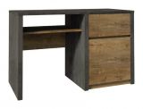 Desk Selun 11, Colour: Oak dark brown / Grey - 75 x 120 x 53 cm (H x W x D)