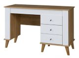DeskBambey 14, Colour: Oak / White - 80 x 124 x 54 cm (h x w x d)
