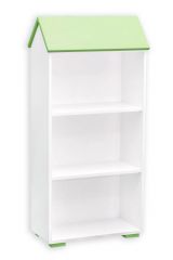 Children's room - Bookcase Daniel 02, Colour: White / Green - 130 x 62 x 30 cm (H x W x D)
