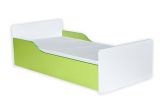 Children bed Daniel 08 incl. base plate and mattress, Colour: White / Green - 80 x 160 cm (w x l)
