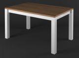 Dining table, solid pine wood, white / brown Lagopus 15 - Measurements: 180 x 90 cm (W x D)