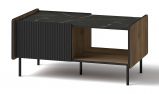 Coffee table Mairenke 11, Colour: Wallnut / Black matt - Measurements: 99 x 58 x 47 cm (W x D x H)