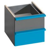 Drawer insert small Jakob, Colour: Anthracite / turquoise - 37 x 37 x 42 cm (H x W x D)