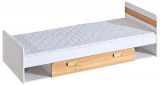 Children's bed / Kid bed Dennis 13 incl. drawer, Colour: Ash / White - Lying surface: 80 x 195 cm (W x L)