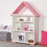 Children's room - Bookcase Daniel 01, Colour: White / Pink - 117 x 83 x 30 cm (H x W x D)