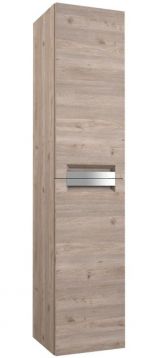 Bathroom - Tall cabinet Meerut 88, Colour: Grey Oak - 160 x 35 x 36 cm (h x w x d)