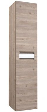 Bathroom - Tall cabinet Meerut 89, Colour: Grey Oak - 160 x 35 x 36 cm (h x w x d)