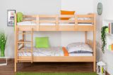 Bunk bed for adults "Easy Premium Line" K19/n, headboard and footboard with holes, solid beech wood natural - 90 x 200 cm (w x l), divisible
