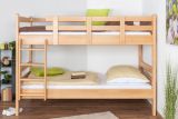 Bunk bed for adults "Easy Premium Line" K20/n, headboard and footboard straight, solid beech wood, natural - 90 x 200 cm (W X L), divisible