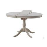 Extendable dining table Daures 95 (oval), Colour: White - 90-119 x 90 cm (W x D)