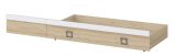 Drawer for bed Benjamin, Colour: Beech / White - 27 x 74 x 138 cm (H x W x L)