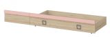 Drawer for bed Benjamin, Colour: Beech / Pink - 27 x 74 x 138 cm (H x W x L)