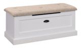 Bench with storage "Veternik" 02, Colour: White / Brown - Measurements: 40 x 100 x 42 cm (H x W x D)