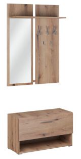 Wardrobe Barakaldo 01, Colour: Oak Artisan - Measurements: 209 x 90 x 37 cm (H x W x D)