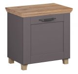 Bench with storage / shoe cabinet Cuenca 09, Colour: oak / Grey - Measurements: 60 x 60 x 39 cm (H x W x D)