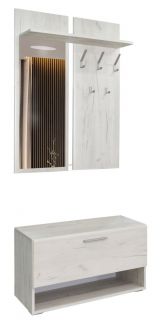 Wardrobe Barakaldo 01, Colour: White Oak - Measurements: 209 x 90 x 37 cm (H x W x D)