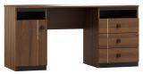 Desk Mojokerto 06, Colour: Walnut / Black - Measurements: 77 x 160 x 60 cm (H x W x D).