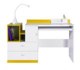 Children's room - Desk "Geel" 32, White / Yellow - Measurements: 83 x 130 x 55 cm (H x W x D)
