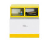 Children's room - Bedside table "Geel" 38, White / Yellow - Measurements: 40 x 40 x 35 cm (H x W x D)