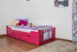 Children's bed / Youth bed "Easy Premium Line" K1/1n incl. 2 drawers and 2 cover plates, pink varnished - 90 x 200 cm