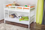 Bunk beds ' Easy Premium Line ® ' K16/n, head and foot part straight, solid beech wood white lacquered - lying surface: 140 x 190 cm, divisible