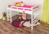 Bunk bed ' Easy Premium Line ® ' K15/n, solid beech wood white lacquered, convertible - lying area: 140 x 200 cm