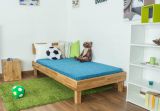 Youth bed Wooden Nature 01, solid oak wood, oiled - 100 x 200 cm