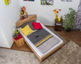 Futon bed / Solid wood bed Wooden Nature 03, heartbeech wood, oiled - size 120 x 200 cm