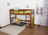 Children's bed / Loft bed "Easy Premium Line" K14/n, solid beech, cherry colour - Measurements: 90 x 200 cm